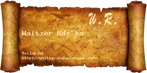 Waitzer Réka névjegykártya
